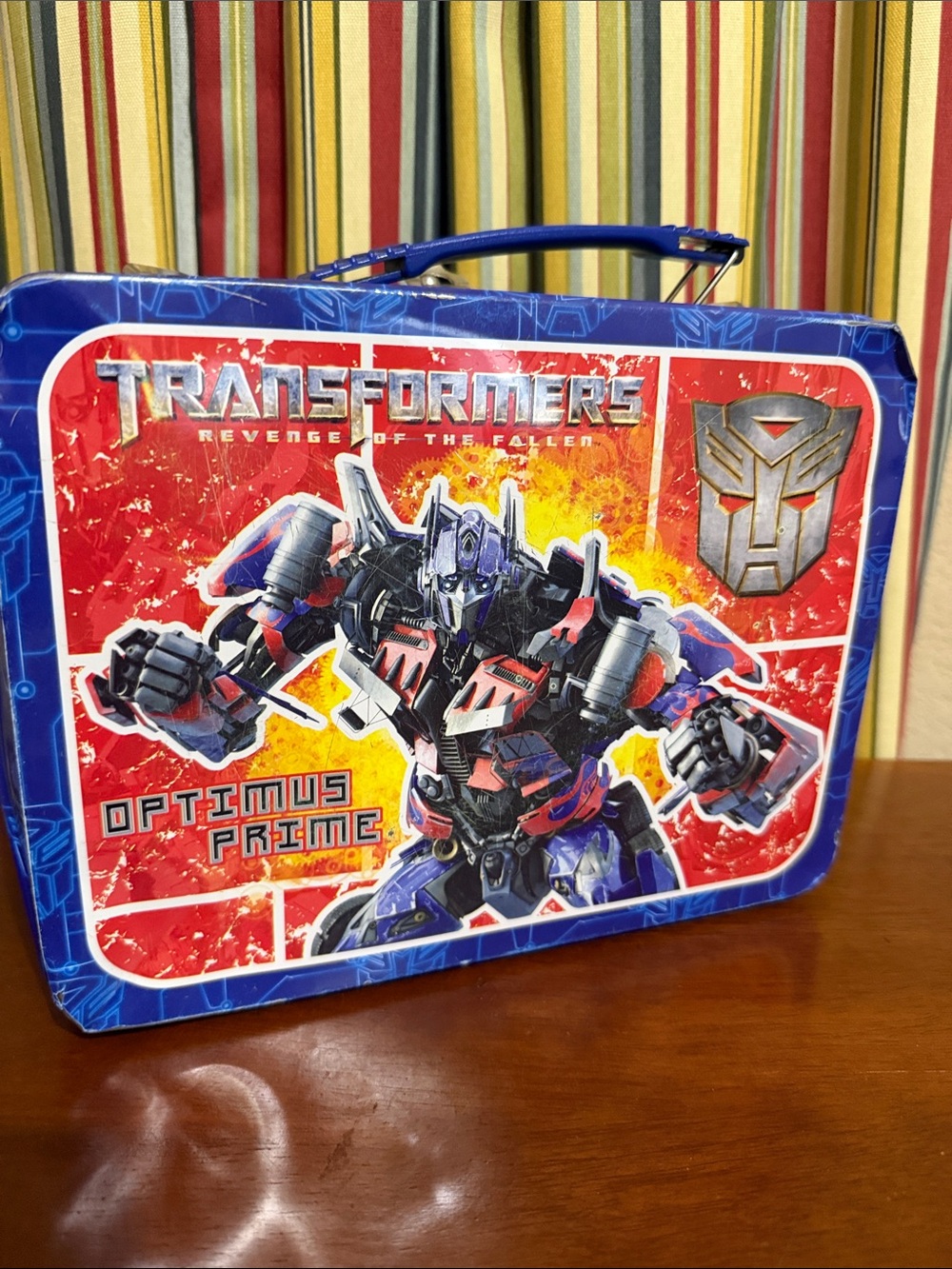 Transformers Optimus Prime Metal Lunch Box - Blue & Red